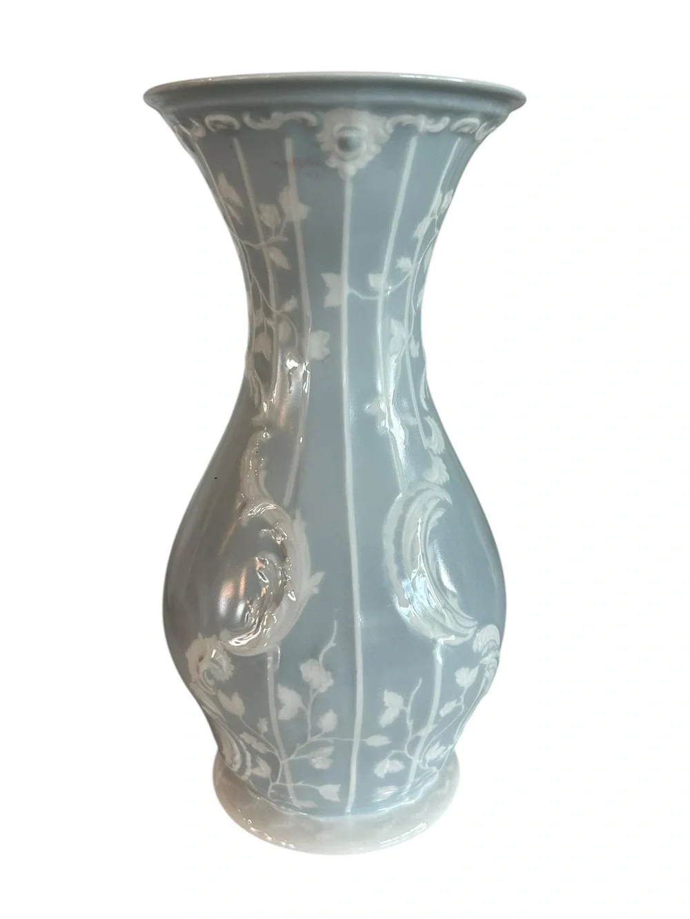 Rosenthal Germany Sanssouci Porcelain Floral Relief Flower Vase Vintage